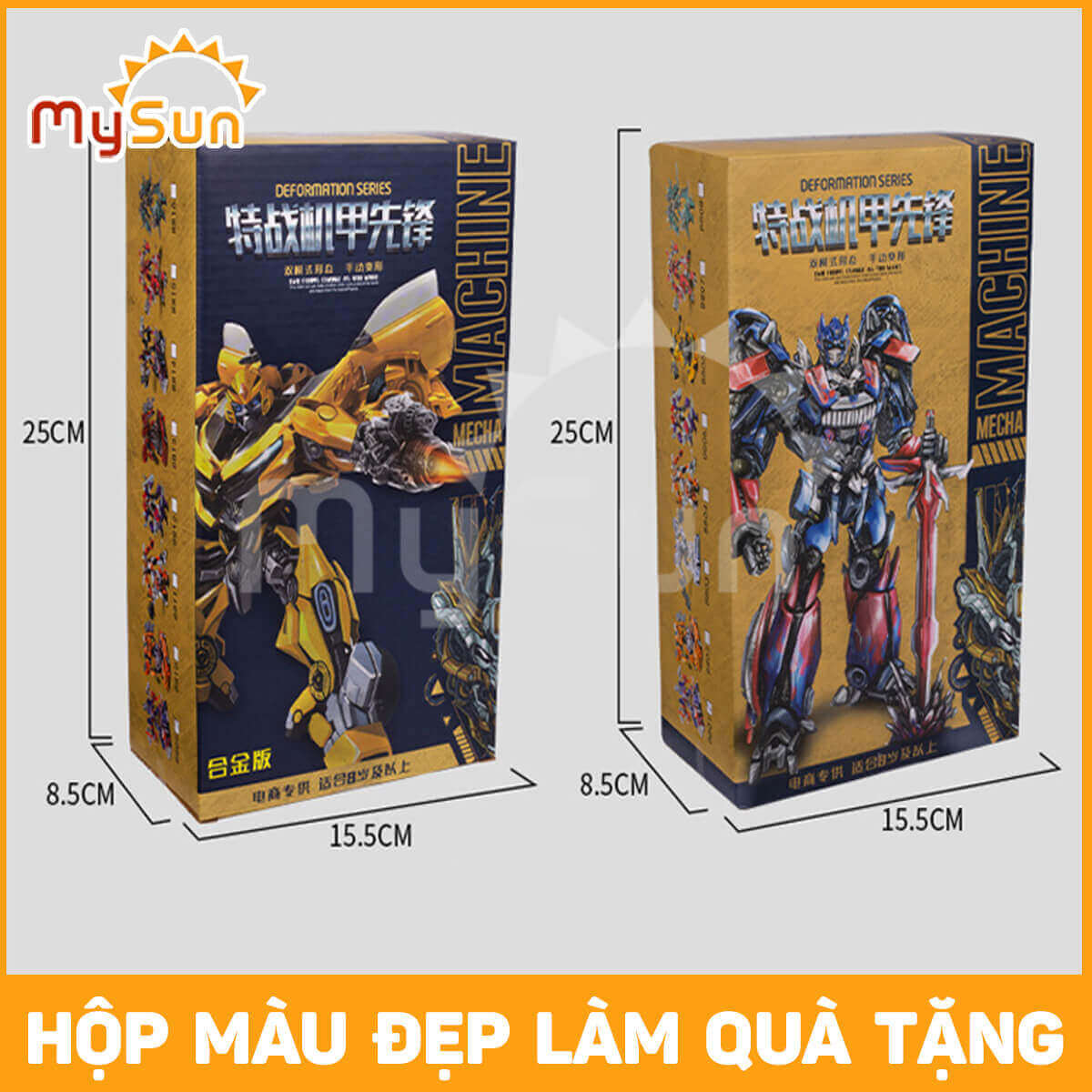 Đồ chơi mô hình xe ô tô biến hình robot người máy Transformer Optimus Prime, Bumblebee MySun