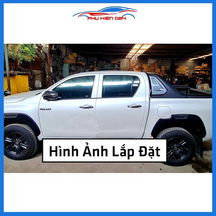 Bộ ốp cua lốp xe ô tô Hilux 2021-2022 bản nhỏ mẫu phản quang trang trí bảo vệ lốp xe