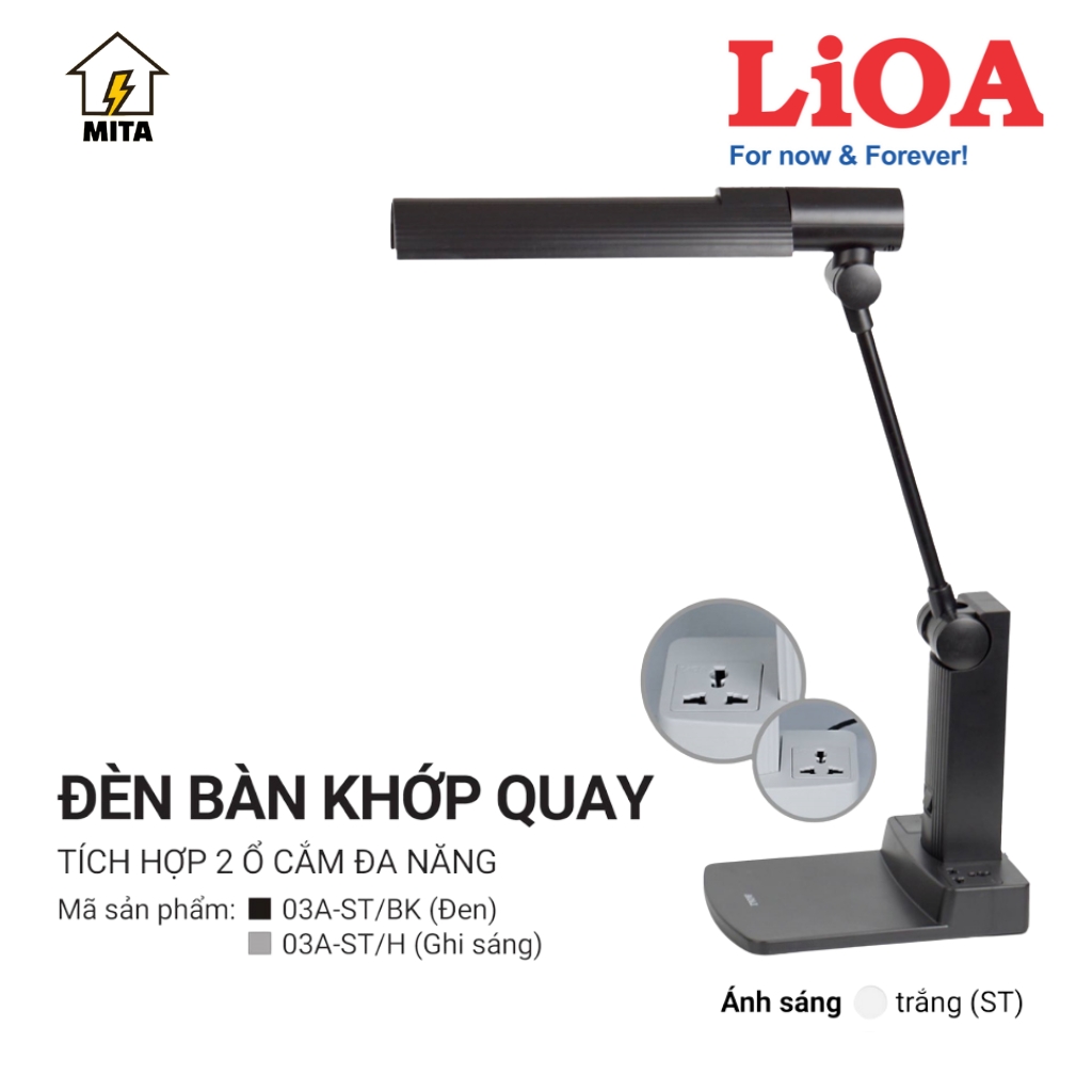 Đèn Bàn Khớp Quay Lioa - Đèn Bàn Chống Cận