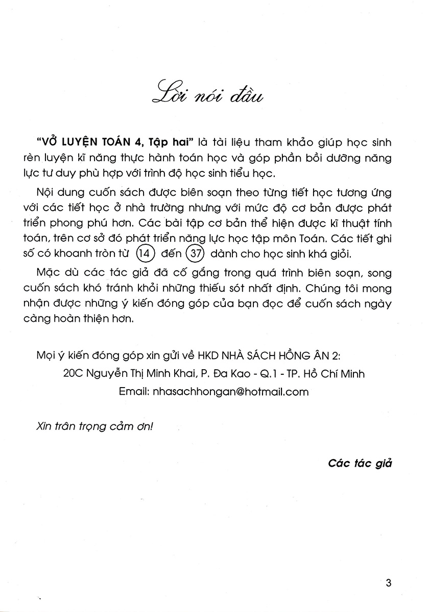 Vở Luyện Toán 4 Tập 2 _HA