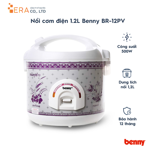 Nồi Cơm Điện Nắp Gài Benny BR-12PV (1,2 lít) - Hàng chính hãng