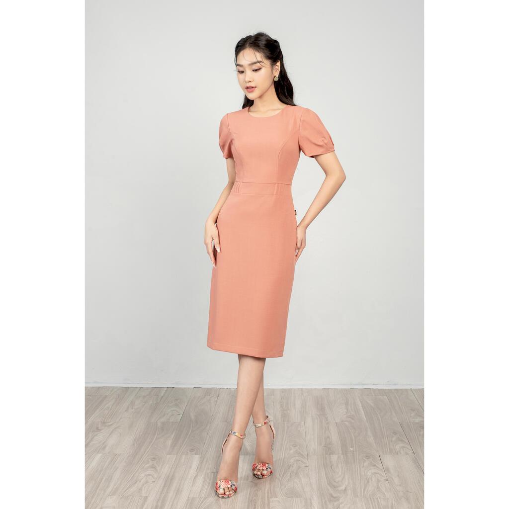 Đầm dáng bút chì, tay xếp ly bồng MMOutfit M-DA061121354