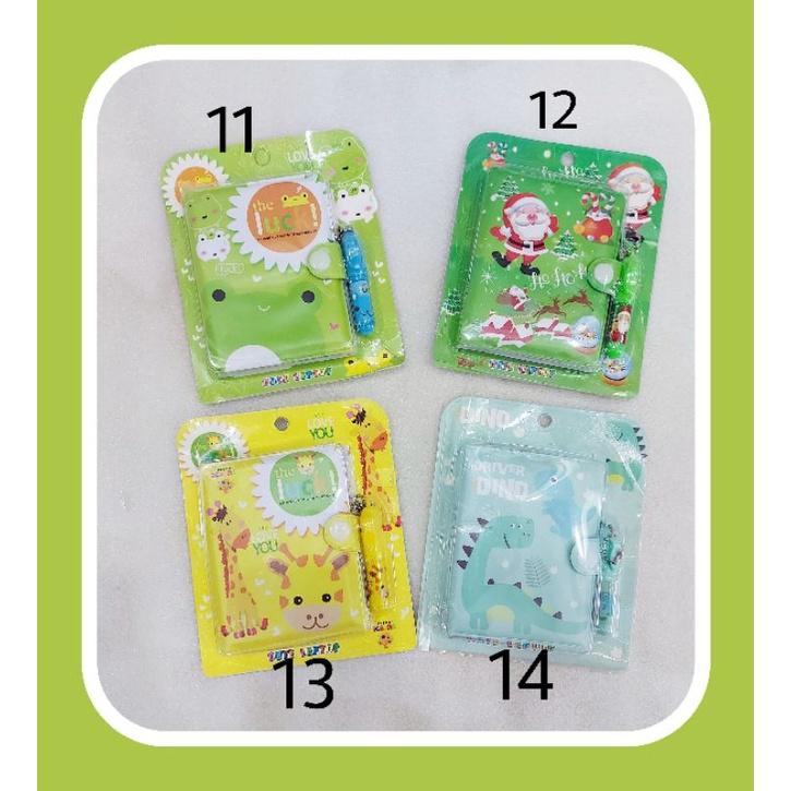 Sổ tay mini kèm bút bi mini xanh toru_slime