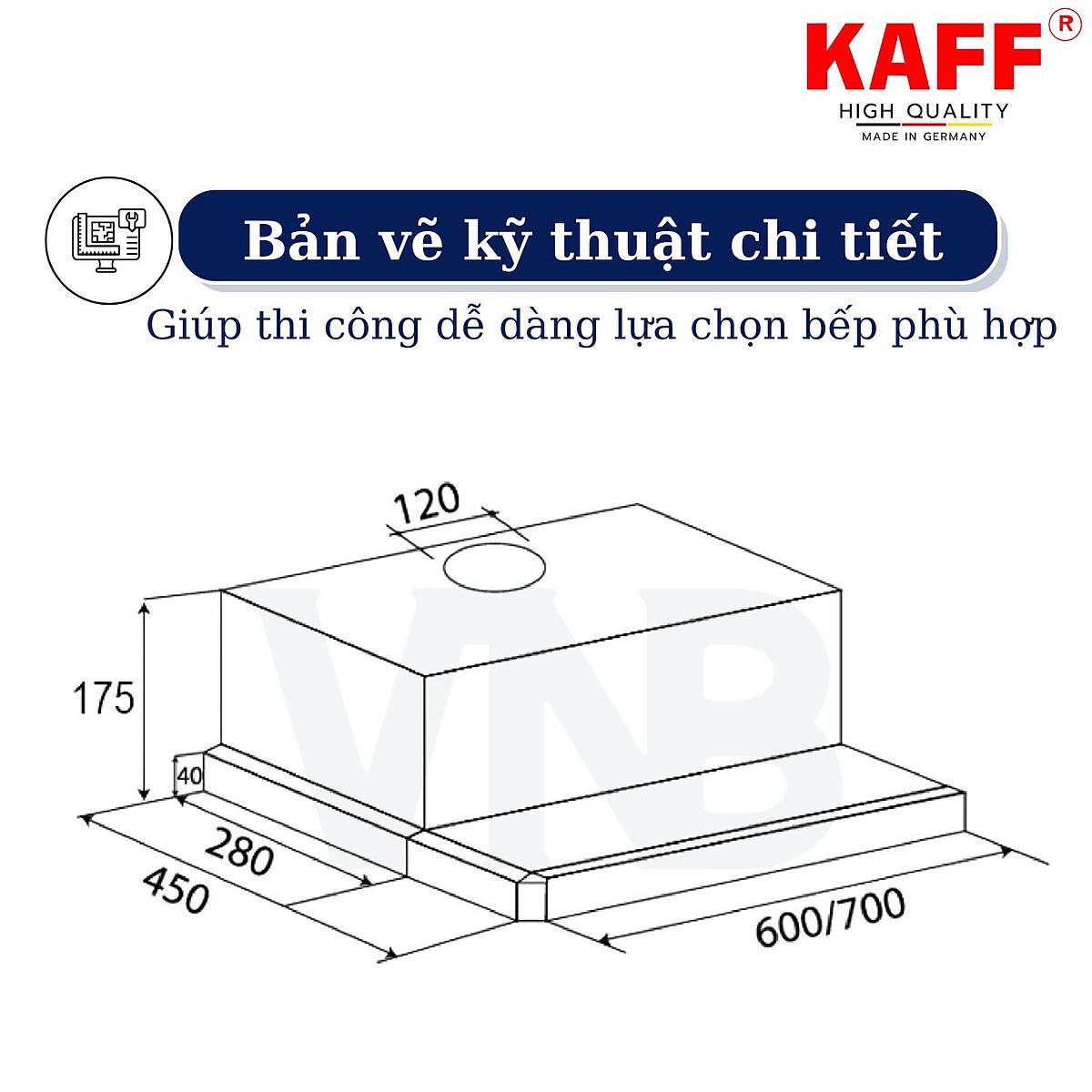 Máy hút mùi âm tủ inox phối kính 600mm KAFF KF_TL60H Tặng bộ lọc than thay thế _ Hàng Chính Hãng