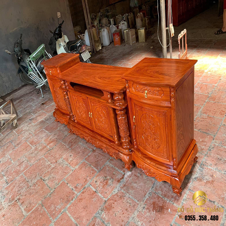 Kệ tivi gỗ nam phi gỗ hương đá cột nho