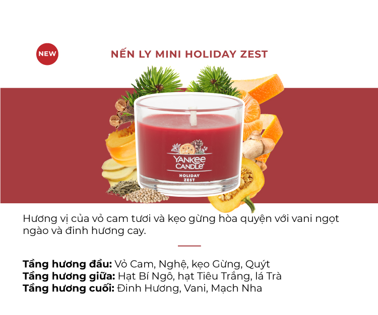 Nến ly mini Yankee Candle (37g) - Holiday Zest