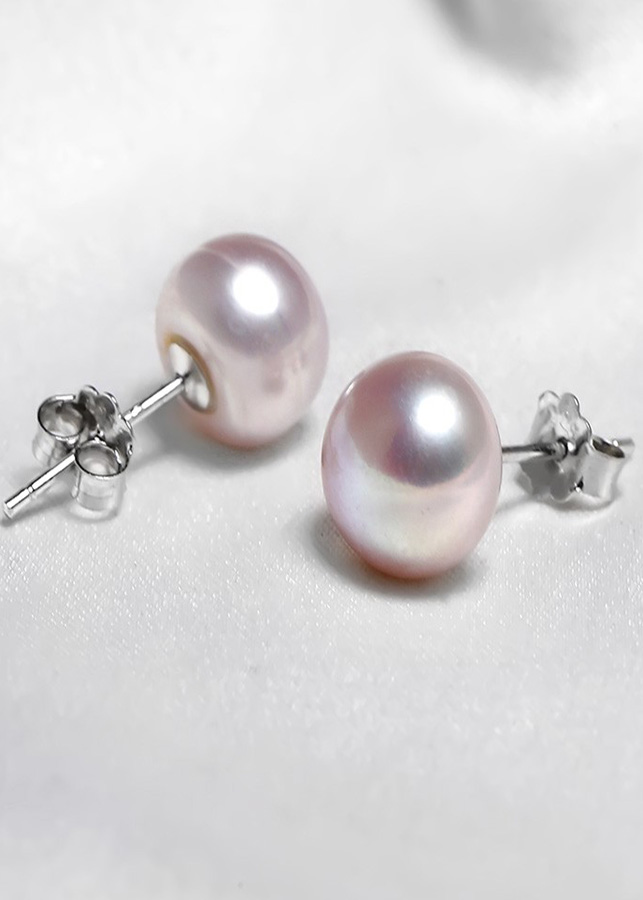 Bông tai bạc ngọc trai Glo 9-9.5mm