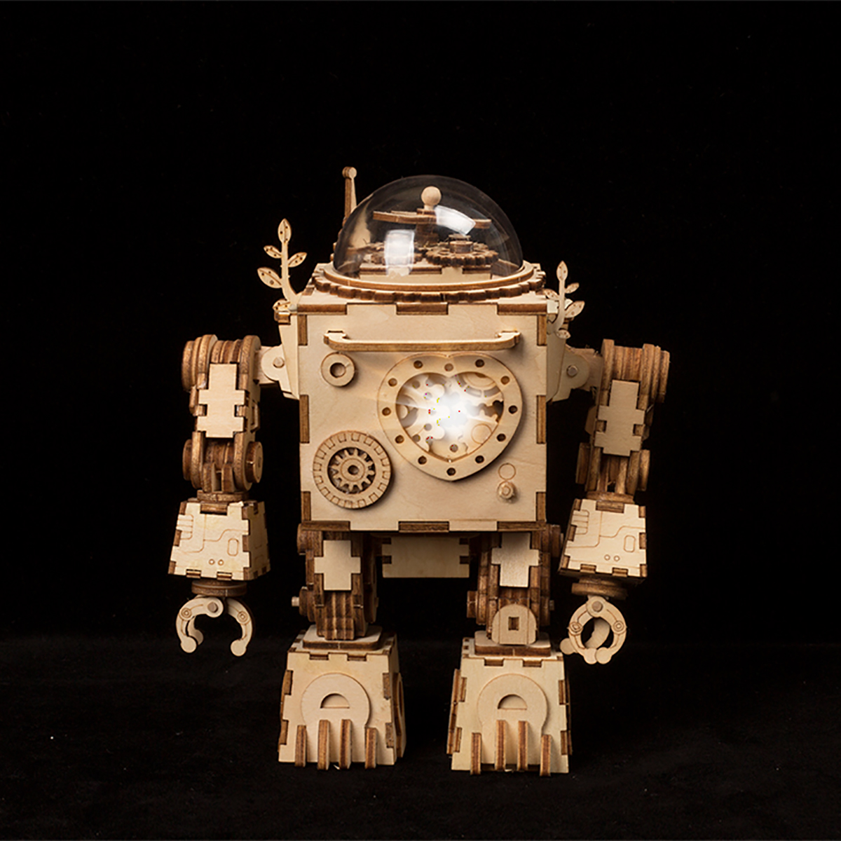 Đồ chơi lắp ráp gỗ 3D Mô hình Hộp nhạc Robot tình yêu AM601 Orpheus Music Box