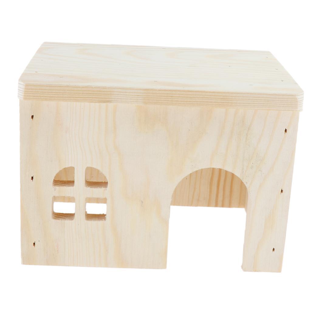Wooden Hamster House Hideout Hut Hideaway  Toys Chews for Small