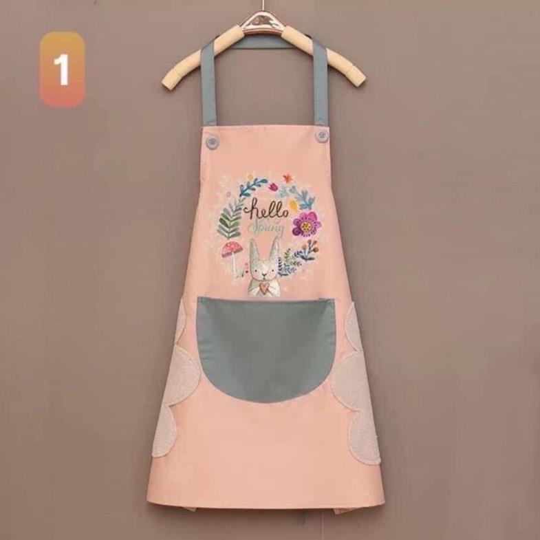 Tạp dề hoa-tạp dề chống thấm chống nước siêu tiện dụng