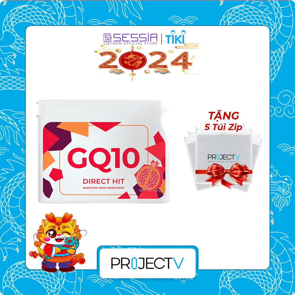 Thực Phẩm Sức Khỏe GQ10 Direct Hit - Công thức thanh xuân - PROJECT V - Hộp 60 Viên nang - Xuất xứ Pháp, Hàng Chính Hãng