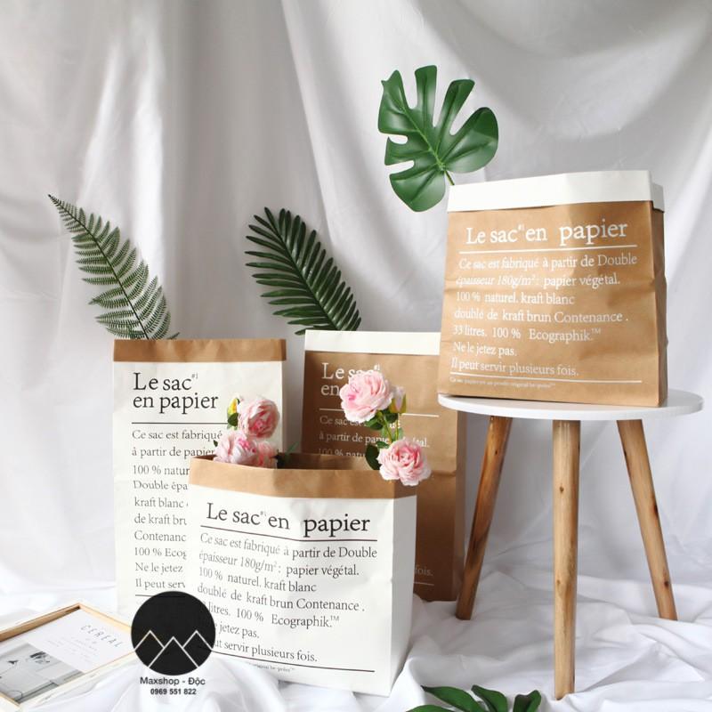 Túi giấy Kraft chụp ảnh lookbook phụ kiện trang trí nhà cửa size to loại dày dặn