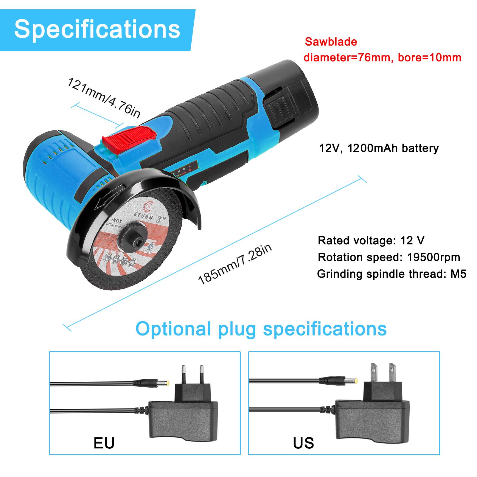 19500rpm Electric Grinding Machine Handheld Multifunctional Angle Grinder for Cutting Polishing Ceramic Tile Wood Stone Steel
