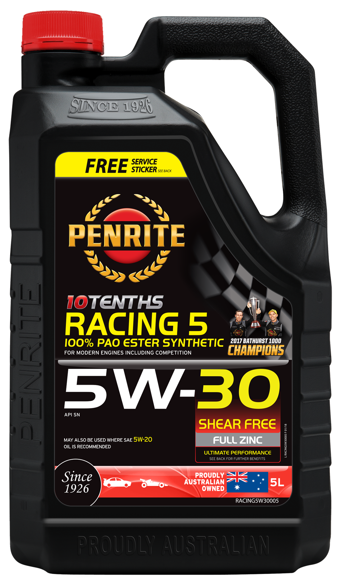 PENRITE - Dầu động cơ 10 TENTHS RACING 5W-30 5L (100% PAO&amp;Ester)