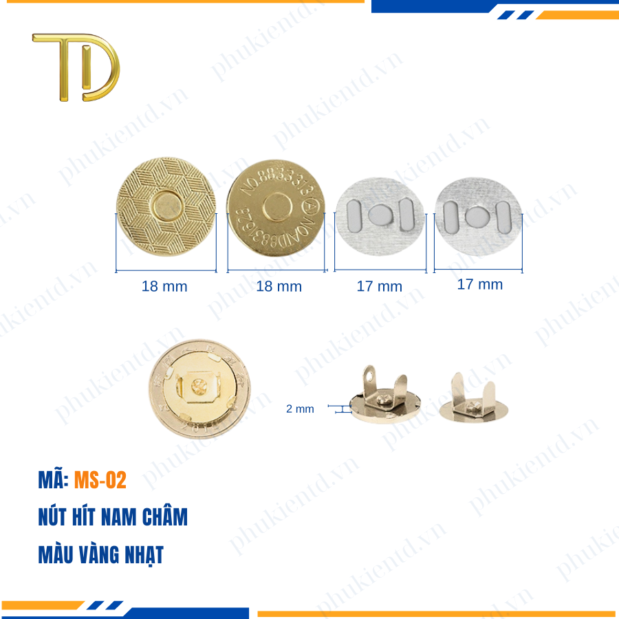 Nút hít nam châm túi xách, Nút nam châm túi xách, Nút nam châm gắn túi mạ điện độ bền 5-8 năm