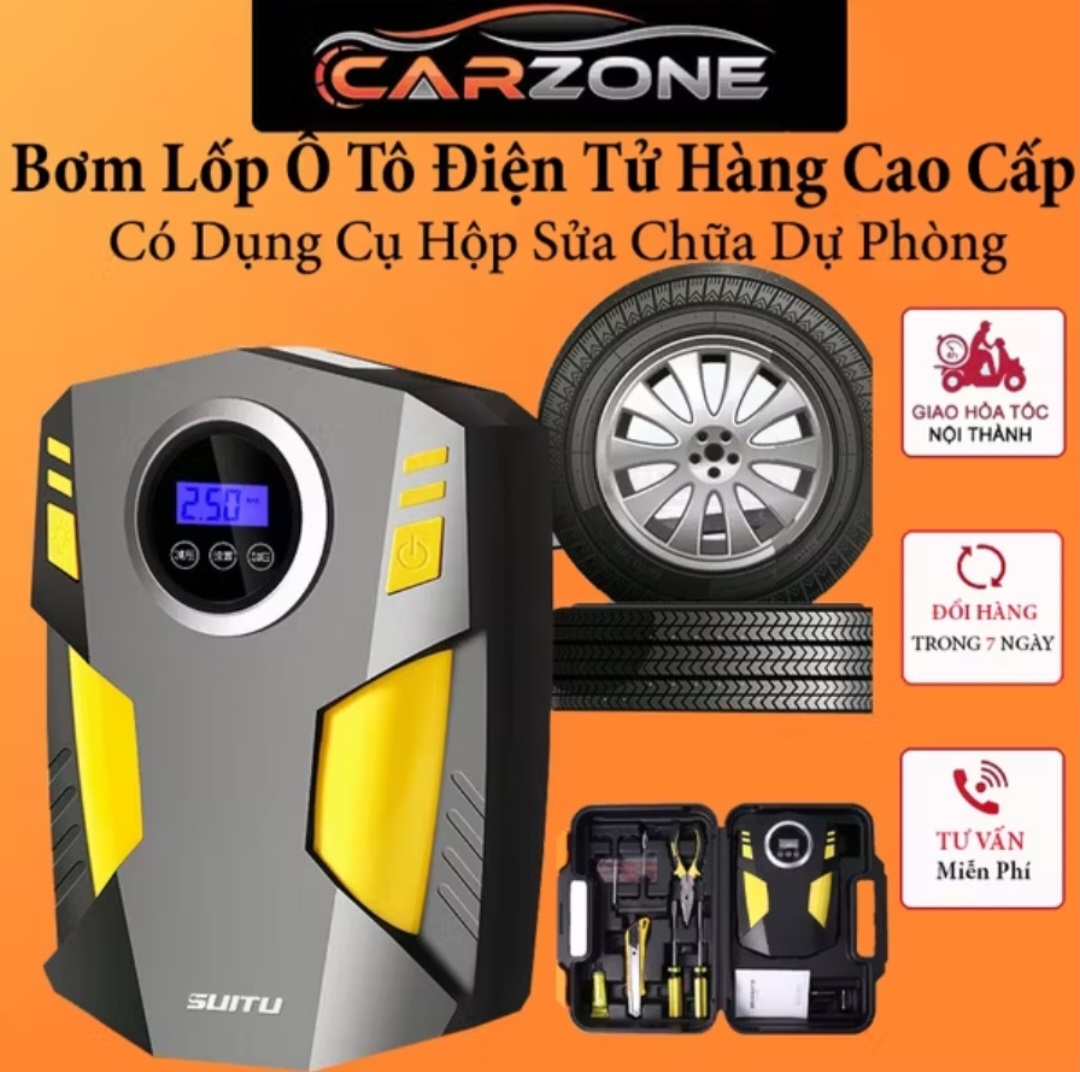MÁY BƠM LỐP BƠM HƠI ĐIỆN TỬ CAO CẤP CHO XE MÁY ÔTÔ XE ĐIỆN HÀNG CHUẨN