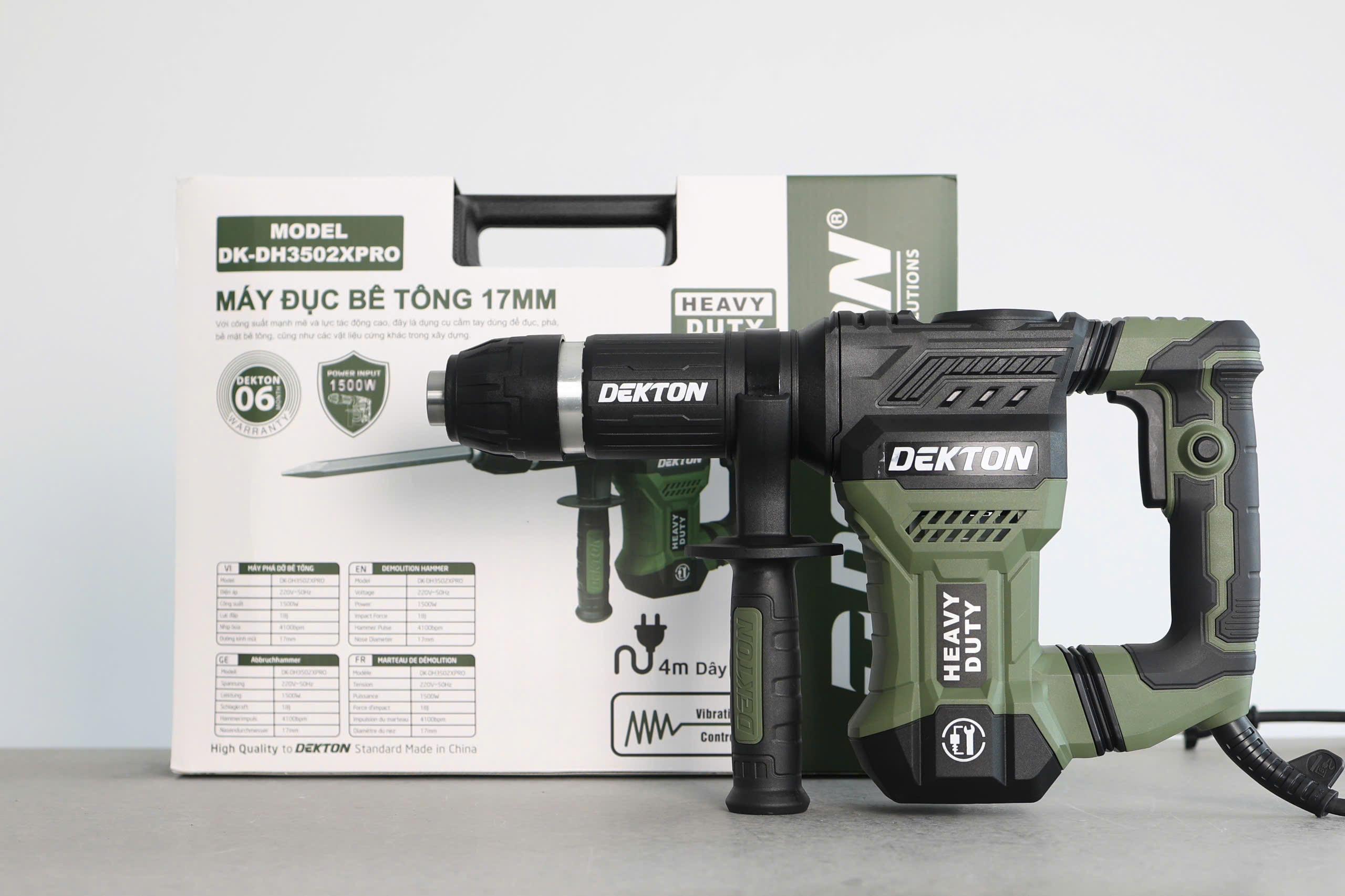 MÁY ĐỤC BÊ TÔNG 17MM 1500W CÓ GIẢM RUNG DK-DH3502XPRO DEKTON - HÀNG CHÍNH HÃNG