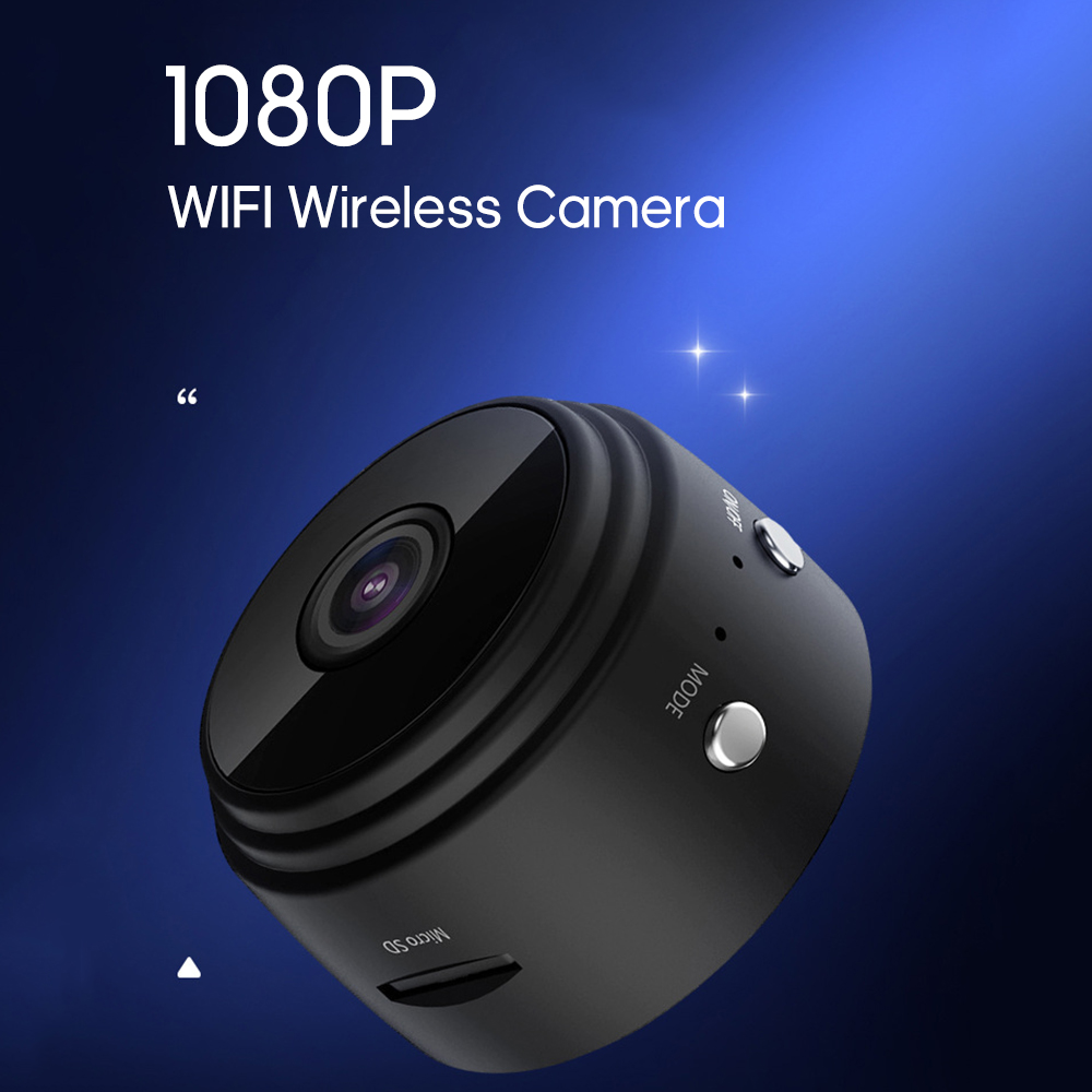Máy ảnh WIFI mini 1080P Tầm nhìn ban đêm độ nét cao Không cần dây Máy quay video Máy ảnh phát hiện chuyển động từ xa