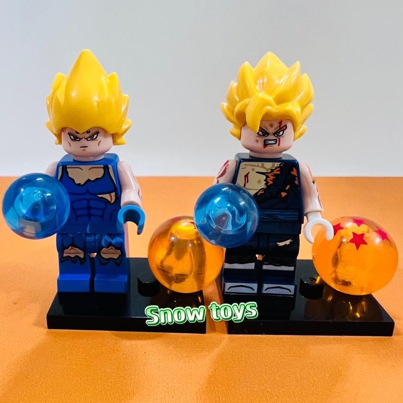 Minifigures Dragon Ball - Mô hình đồ chơi Dragon Ball mini lắp ghép 4,5cm Gogeta Vegito Son Goku Xeno Vegeta SSJ2 Vegeto