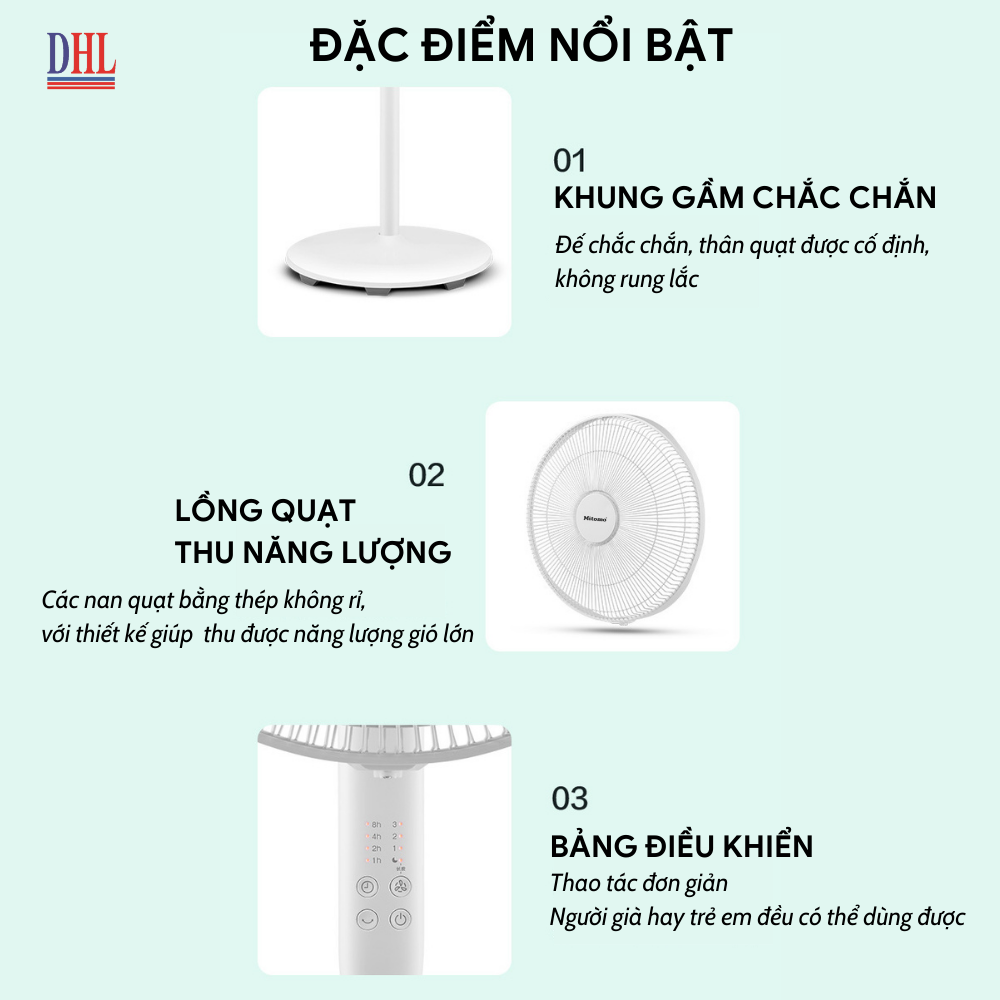 Quạt lửng Mitomo FCE - 50AE MAX, có điều khiễn từ xa, hẹn giờ, hoạt động siêu êm - hàng chính hãng