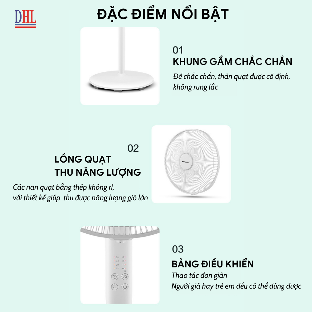 Quạt lửng Mitomo FCE - 50AE MAX, có điều khiễn từ xa, hẹn giờ, hoạt động siêu êm -hàng chính hãng