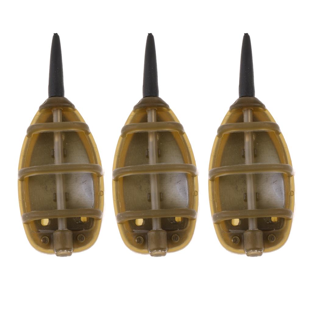 3Pcs Inline Method Feeder Set Carp Fishing Tackle Bait Cage Carp Feeders 15g