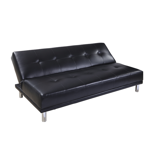 Ghế sofa giường đa năng TESI/L khung gỗ chân thép, đệm bọc da PVC cao cấp màu đen, tựa lưng ngả 3 cấp độ | Index Living Mall - Phân phối độc quyền tại Việt Nam