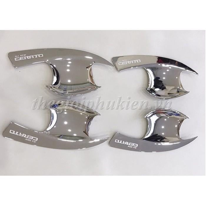 Bộ ốp tay nắm, hõm cửa xe KIA Cerato 2019-2021 mạ Crom