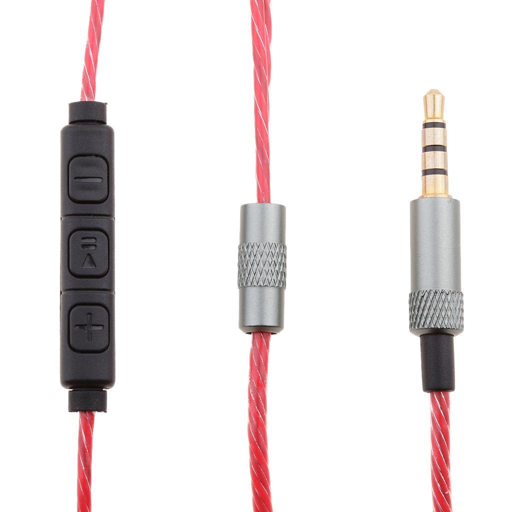 2Pieces Replacement Upgrade Audio Cable Cord with Mic for Shure SE215 SE315 SE425 SE535 UE900