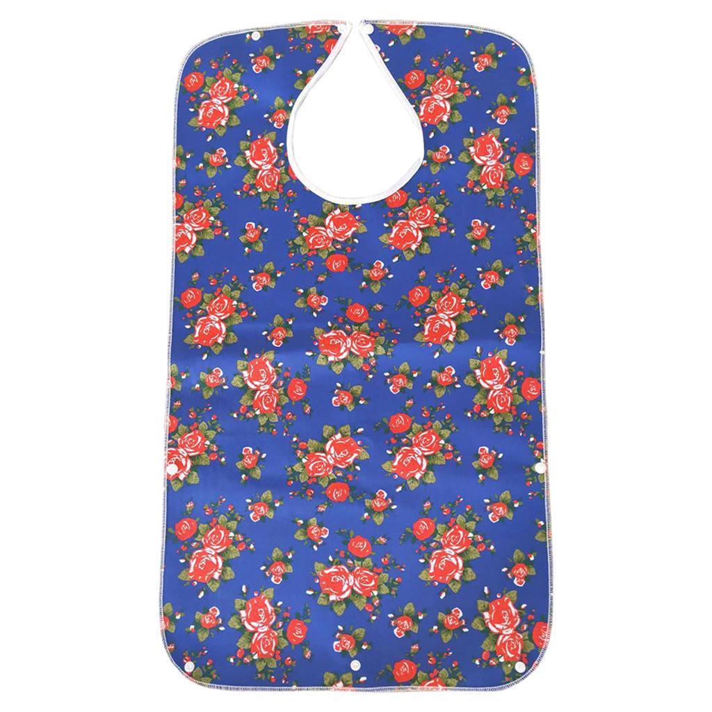 Mealtime Waterproof PVC Printing Cotton Adjustable Bib Crumb Adults Black