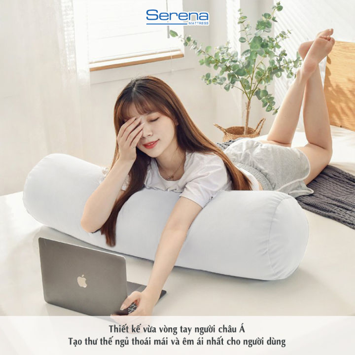 Ruột Gối Ôm Lông Vũ SERENA Cao Cấp - Cái Ruột Gối Đôi Ôm Dài Nằm Ngủ Lông Vũ 35 x 100 Khách Sạn 5 Sao Cao Cấp