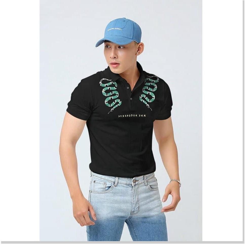 ÁO THUN CỔ TRỤ NAM,THIẾT KẾ HỌA TIẾT SIÊU NGẦU,CHẤT LIỆU VÃI THOÁNG MÁT LANA FASHION