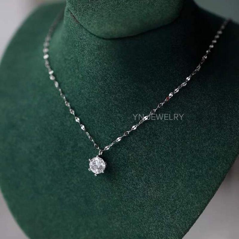 Dây chuyền Bạc Liền Mặt đính đá YN JEWELRY