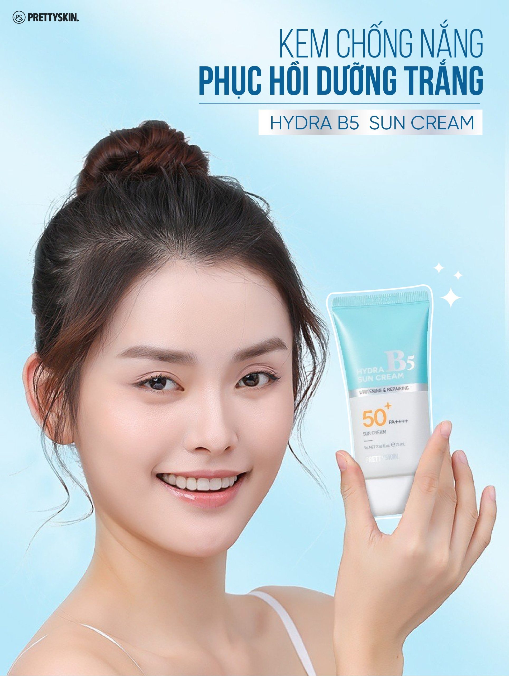 Kem chống nắng phục hồi, dưỡng trắng B5 Hidra B5 Sun Cream Prettyskin