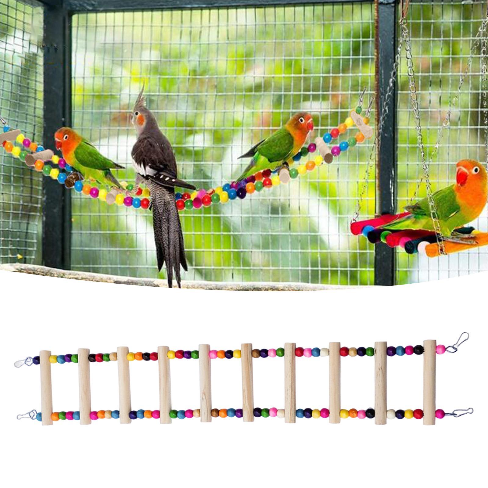 Wooden Ladder Bird Cage Wood Stand Parrot Chew Toy for Canaries Pet Supplies