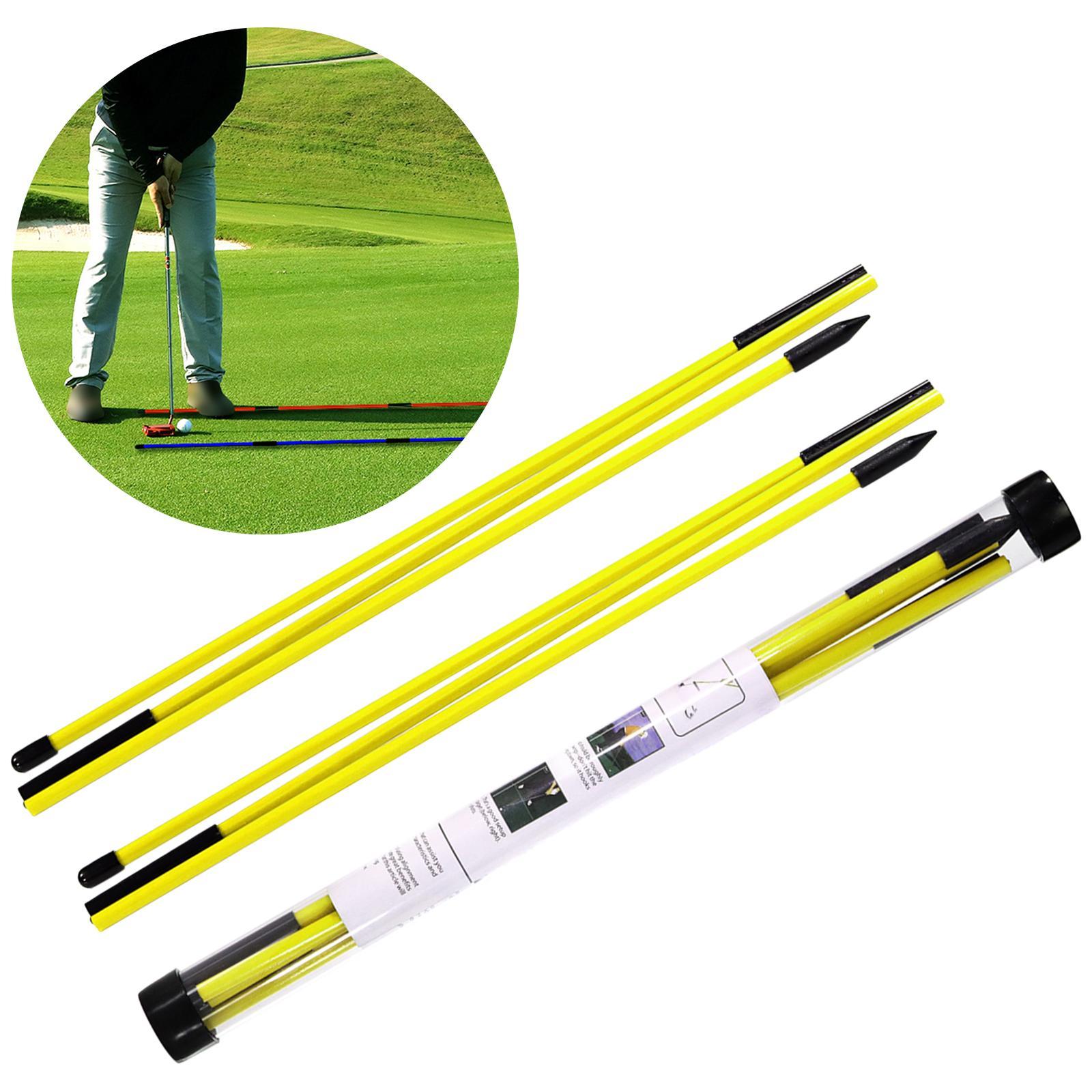 Set of 2 Golf Alignment Sticks Foldable Golf Training Aid Anti-Flip Posture Corrector Putting