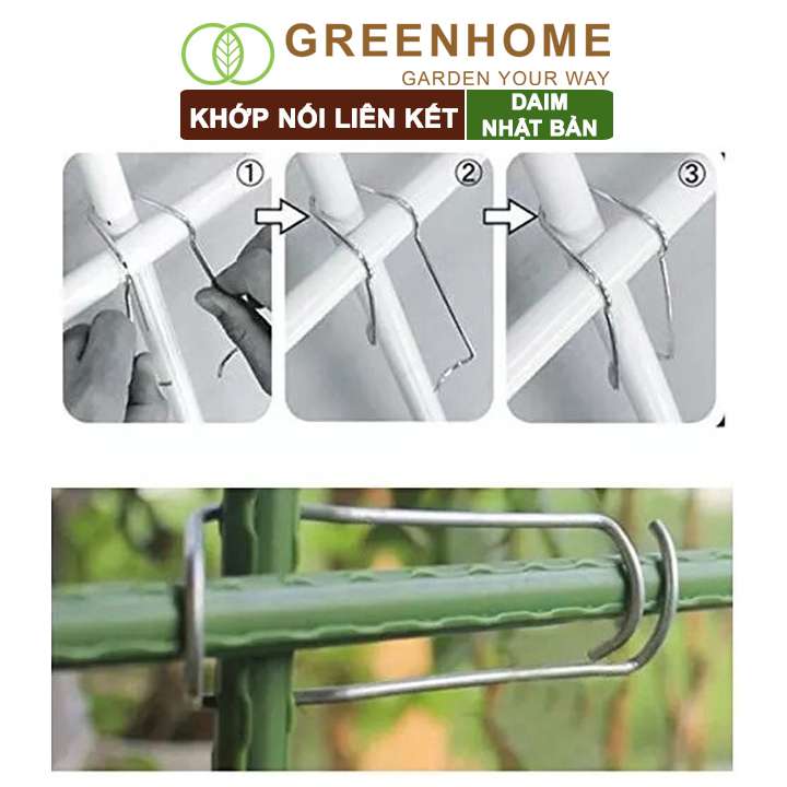 Khớp liên kết ống phi 8-11mm, Nhật Bản, Daim, hỗ trợ làm khung, giàn cây leo