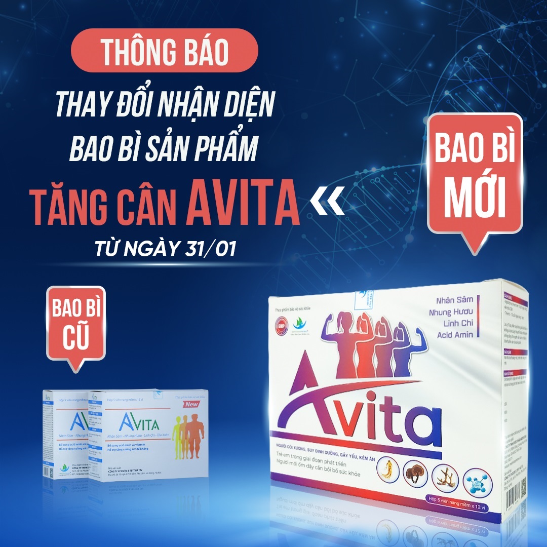 Combo 4 Hộp Viên Uống Đạm Tăng Cân AVITA Dành Cho Người Gầy, Giúp Tăng Cường Sức Đề Kháng, Nâng Cao Thể Trạng, An Toàn Hiệu Quả 60 Viên/Hộp