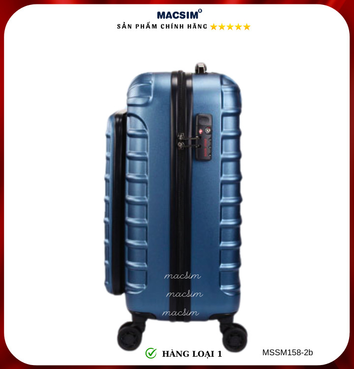 Vali cao cấp Macsim Smooire MSSM158-2b cỡ 20 inch màu (shiny blue) - Hàng loại 1