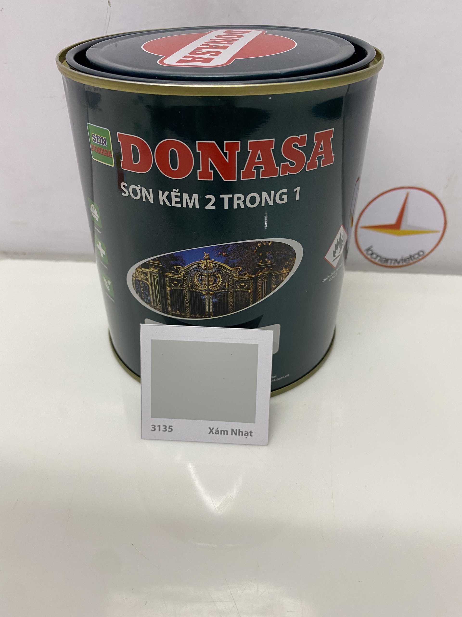 Sơn Sắt Kẽm Donasa 2 trong 1 màu DAF 3135 Xám nhạt (Lon 800ml)