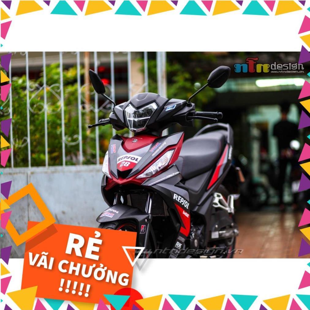 Tem Rời Winner V1 Mẫu Tem Repsol Xám Đỏ Đen