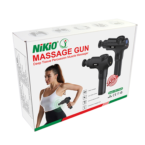 Súng (Máy) Massage Cầm Tay Nikio NK-170A - Kỹ Thuật Mát Xa Gõ Hiện Đại, Tác Động Sâu, Hỗ Trợ Giãn Cơ Toàn Thân - 4 Đầu Thay Thế, 6 Cấp Độ Mát Xa, Pin Sạc Không Dây 2000 mAh