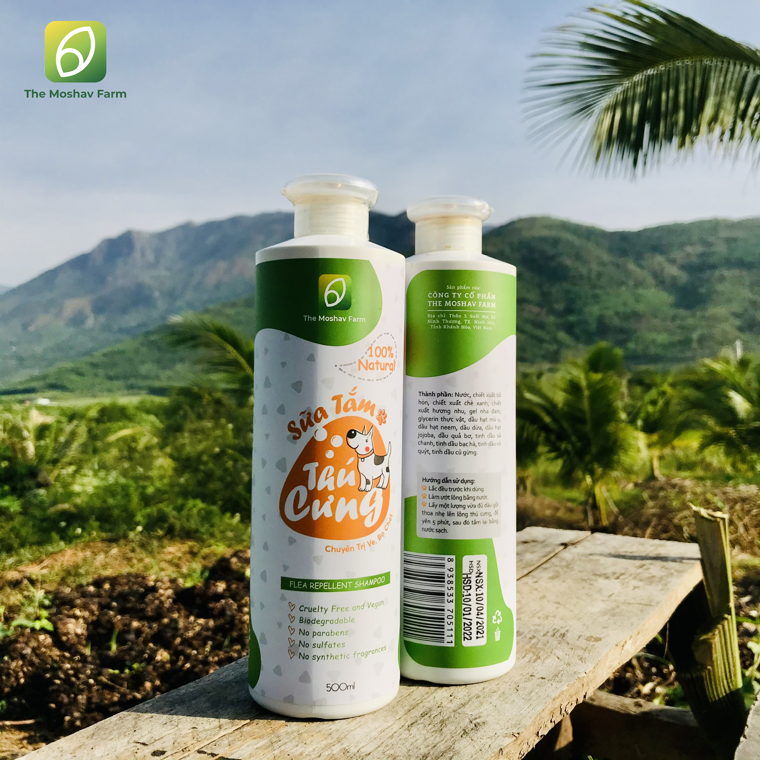 Sữa Tắm Chó, Sữa Tắm Mèo, Sữa Tắm Cho Thú Cưng The Moshav Farm 500ml