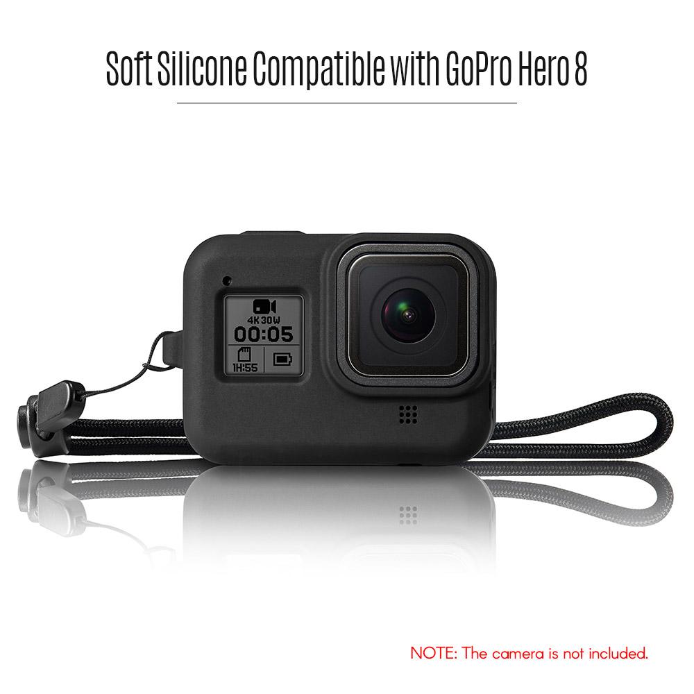 Vỏ bảo vệ Camera GoPro Hero 8 bằng silicon có dây đeo