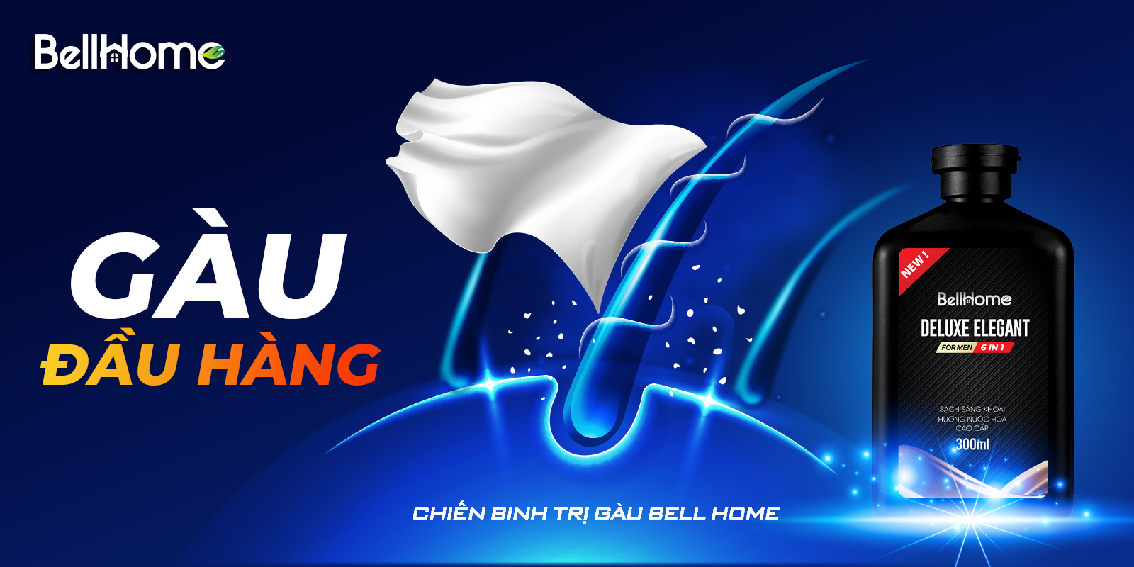 Dưỡng Tắm Gội Cho Nam Hương Nước Hoa Cao Cấp 6in1 Bell Home 300ml