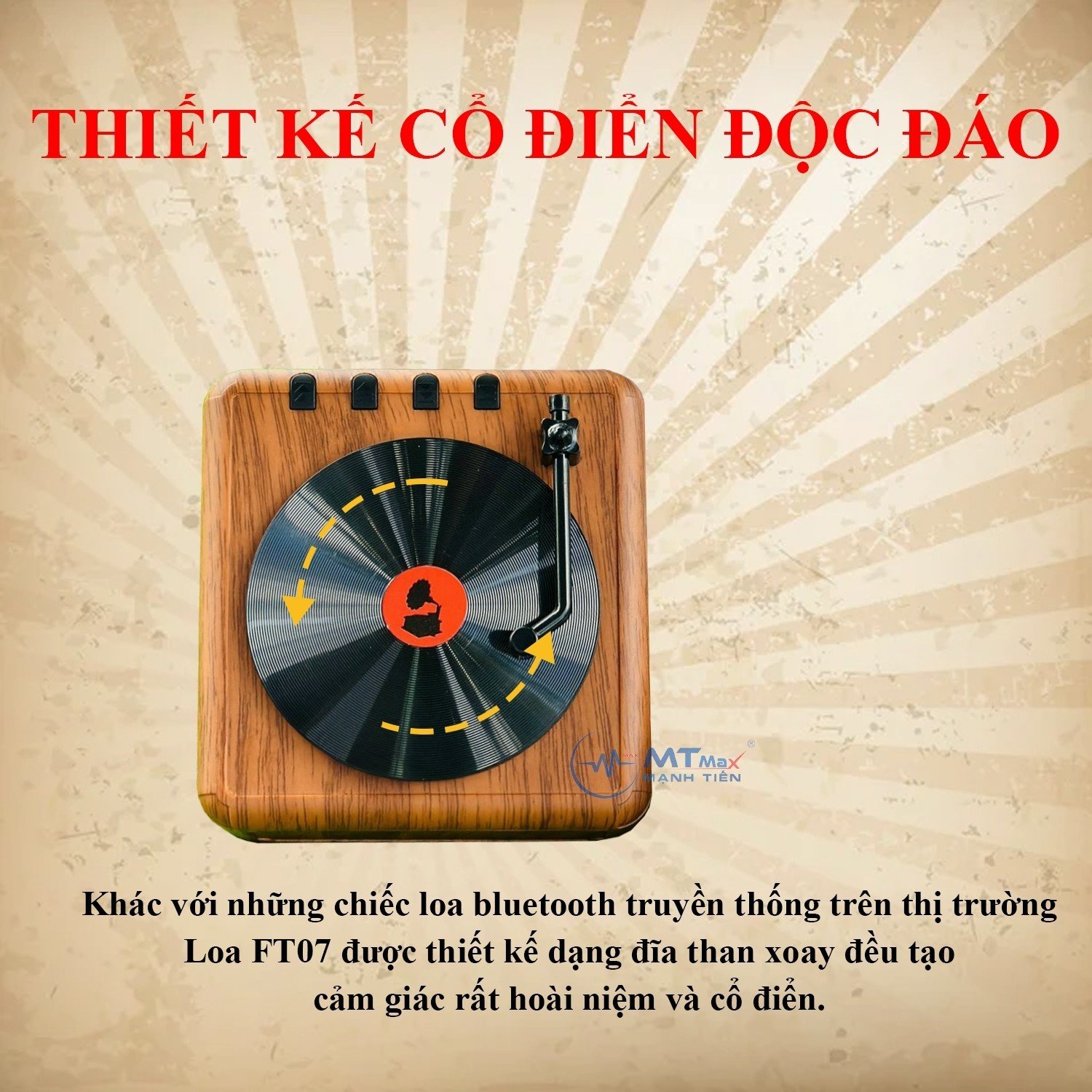 Máy Nghe Nhạc Cổ Điển FT 07 - Đài FM Giá Rẻ Kiểu Dáng Độc Đáo Hoài Niệm Xả Stress Cực Tốt Âm Thanh Chất Lượng Kết Nối Bluetooth USB Thẻ Nhớ Dễ Dàng Sử Dụng hàng chính hãng