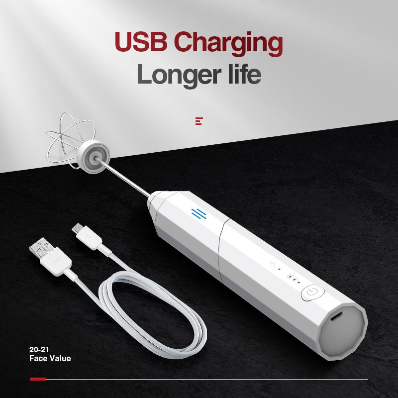 2 Trong 1 Có Thể Gập Lại Điện Máy Đánh Trứng Cầm Tay Bọt Sữa USB Sạc Máy Trộn Thực Phẩm Xay Sinh Tố Không Dây Que Khuấy Sữa Rửa Mặt Foamer Đánh Trứng