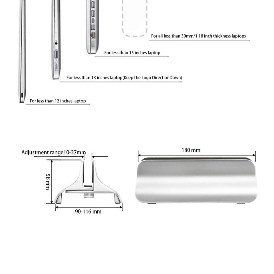 Đế nhôm Vertical cắm dọc dành cho Macbook