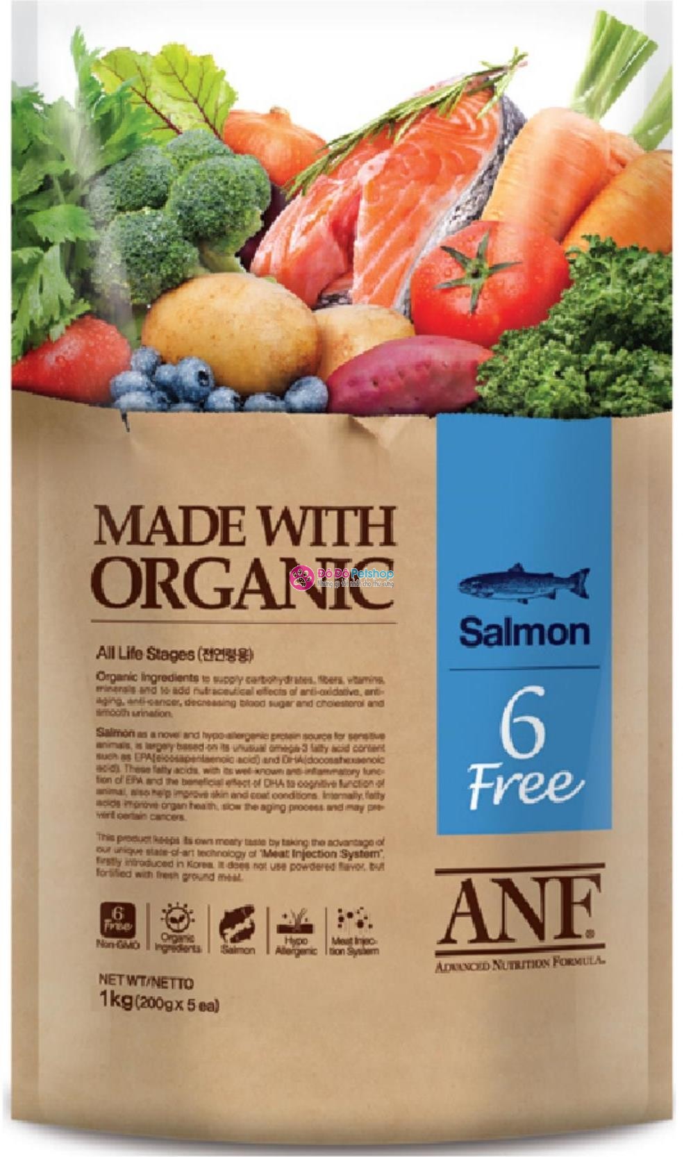 Thức ăn hạt hữu cơ ANF 6 Free Dog Salmon