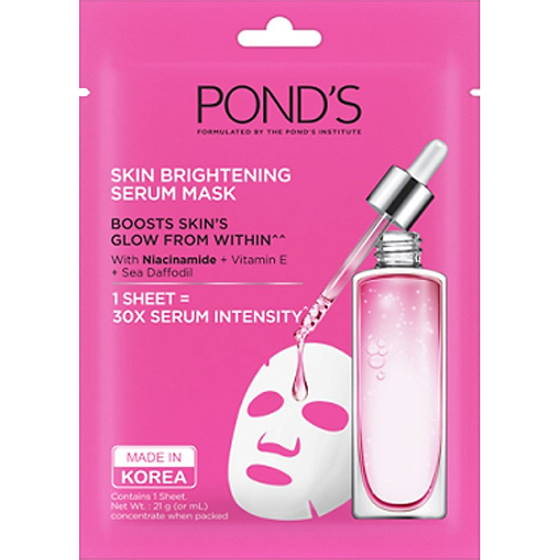 Combo 8 Mặt Nạ Tinh Chất Pond's Dưỡng Sáng Da Skin Brightening Serum Mask (21g x 8)-Tặng Kèm [Gift] 2 Son Ofelia